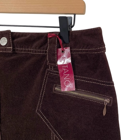 Vintage Gitano Brown Velvet A-Line Midi Skirt - Picture 3 of 5